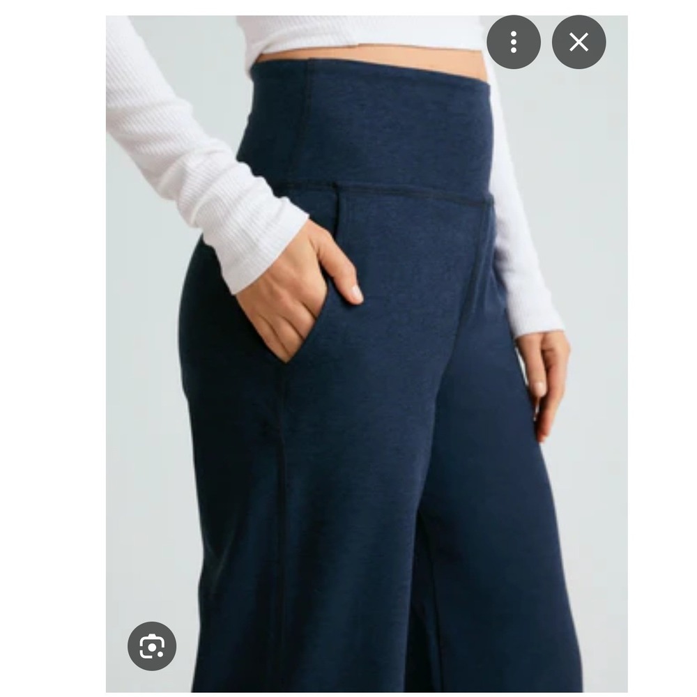 Beyond yoga spacedye high waisted laid back wide leg small navy pants  gym yoga - Picture 3 of 9